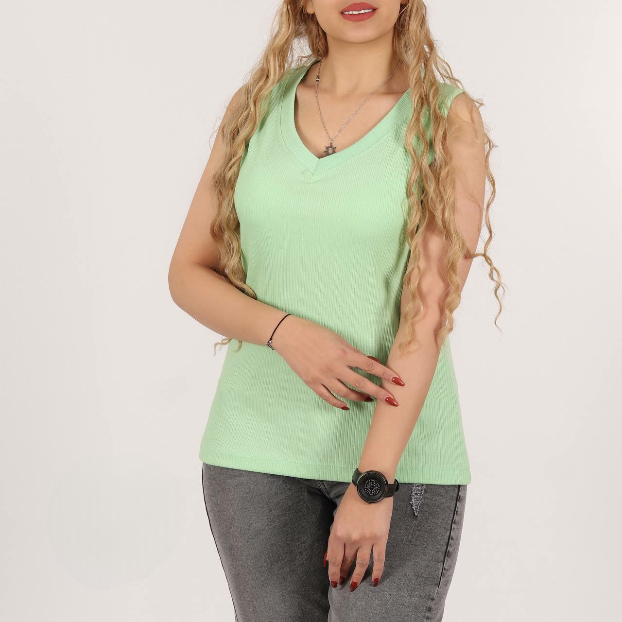 تاپ یقه هفت سوزن خالی فانریپ پنبه درشت (لطیف و ضد حساسیت )