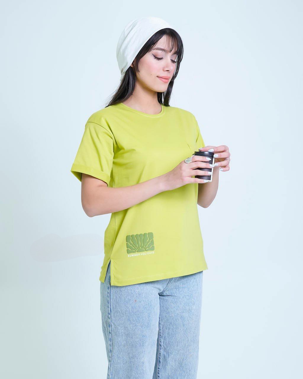 تیشرت پایین چاپ صد در صد پنبه Global