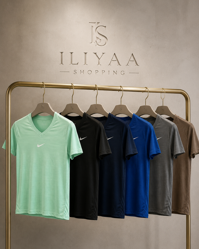 تیشرت ورزشی زنانه یقه هفت نایکی Nike پارچه میراژ – فری سایز ۳۶ تا ۴۶
