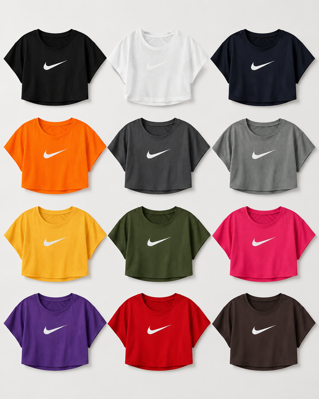 کراپ کیمونو ورزشی Nike؛ پارچه سوزنی تنفسی و استایل آزاد (فریسایز)