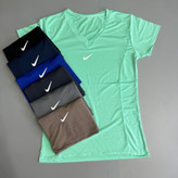 تیشرت ورزشی زنانه یقه هفت نایکی Nike پارچه میراژ – فری سایز ۳۶ تا ۴۶