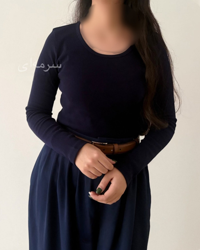 بلوز زنانه تینا | یقه گرد آستینبلند جنس ۱۰۰٪ پنبه کبریتی ریز - فری سایز